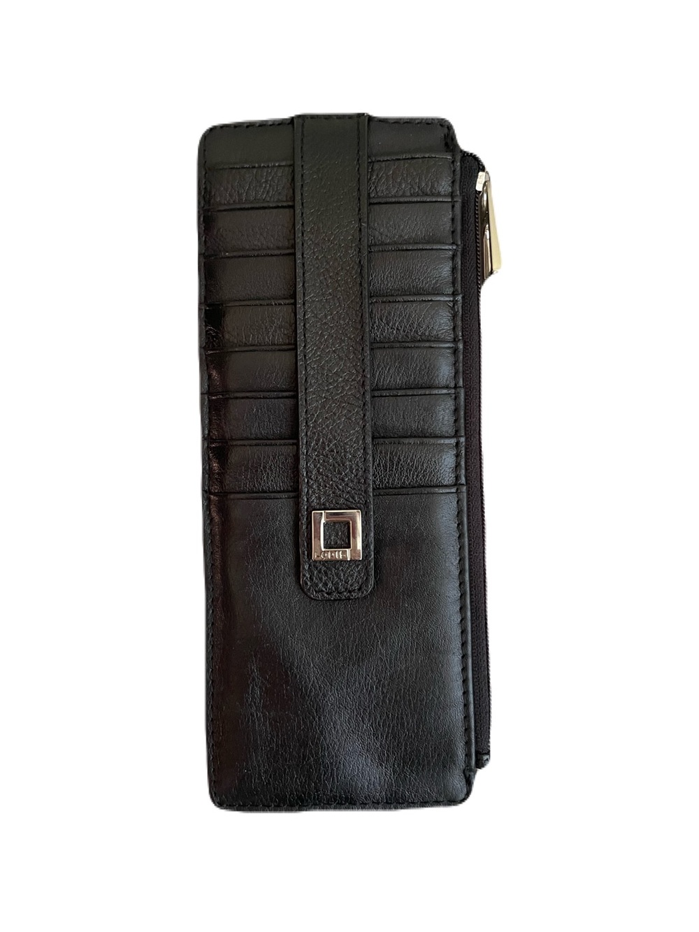 Lodis Black Genuine Leather Zip Wallet